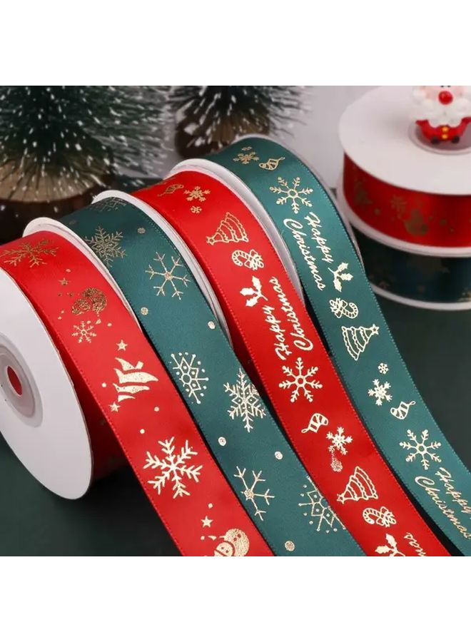 Extra Long Christmas Ribbon 7 2m Roll Red Green Golden Brown For Gift Wrapping - Image 2